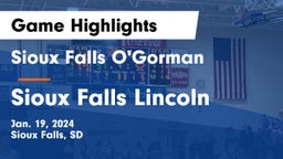 Sioux Falls O'Gorman  vs Sioux Falls Lincoln  Game Highlights - Jan. 19, 2024