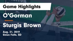 O'Gorman  vs Sturgis Brown  Game Highlights - Aug. 31, 2019