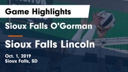 Sioux Falls O'Gorman  vs Sioux Falls Lincoln  Game Highlights - Oct. 1, 2019