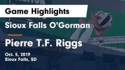 Sioux Falls O'Gorman  vs Pierre T.F. Riggs  Game Highlights - Oct. 5, 2019