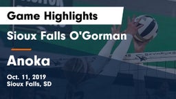 Sioux Falls O'Gorman  vs Anoka  Game Highlights - Oct. 11, 2019