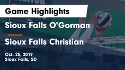 Sioux Falls O'Gorman  vs Sioux Falls Christian  Game Highlights - Oct. 25, 2019