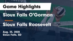 Sioux Falls O'Gorman  vs Sioux Falls Roosevelt  Game Highlights - Aug. 25, 2020