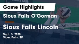 Sioux Falls O'Gorman  vs Sioux Falls Lincoln  Game Highlights - Sept. 3, 2020