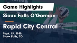 Sioux Falls O'Gorman  vs Rapid City Central  Game Highlights - Sept. 19, 2020