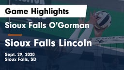 Sioux Falls O'Gorman  vs Sioux Falls Lincoln  Game Highlights - Sept. 29, 2020