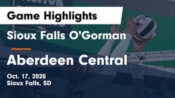 Sioux Falls O'Gorman  vs Aberdeen Central  Game Highlights - Oct. 17, 2020