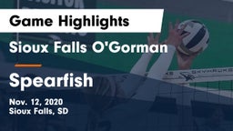 Sioux Falls O'Gorman  vs Spearfish  Game Highlights - Nov. 12, 2020