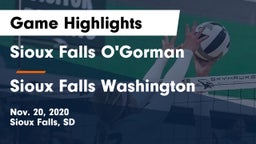 Sioux Falls O'Gorman  vs Sioux Falls Washington  Game Highlights - Nov. 20, 2020