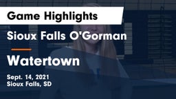 Sioux Falls O'Gorman  vs Watertown  Game Highlights - Sept. 14, 2021