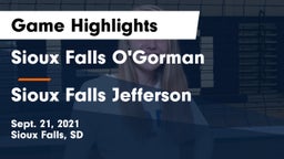 Sioux Falls O'Gorman  vs Sioux Falls Jefferson  Game Highlights - Sept. 21, 2021