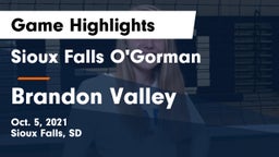 Sioux Falls O'Gorman  vs Brandon Valley  Game Highlights - Oct. 5, 2021