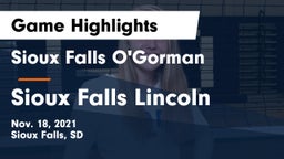 Sioux Falls O'Gorman  vs Sioux Falls Lincoln  Game Highlights - Nov. 18, 2021