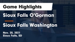 Sioux Falls O'Gorman  vs Sioux Falls Washington  Game Highlights - Nov. 20, 2021