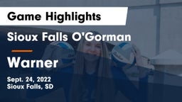 Sioux Falls O'Gorman  vs Warner  Game Highlights - Sept. 24, 2022