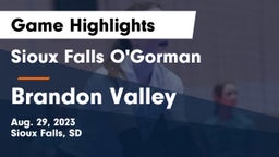 Sioux Falls O'Gorman  vs Brandon Valley  Game Highlights - Aug. 29, 2023