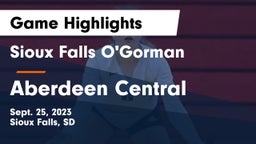 Sioux Falls O'Gorman  vs Aberdeen Central  Game Highlights - Sept. 25, 2023