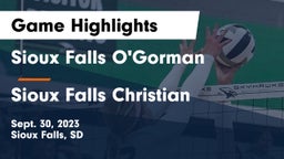 Sioux Falls O'Gorman  vs Sioux Falls Christian  Game Highlights - Sept. 30, 2023