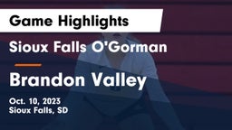 Sioux Falls O'Gorman  vs Brandon Valley  Game Highlights - Oct. 10, 2023