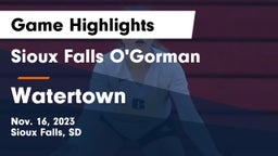 Sioux Falls O'Gorman  vs Watertown  Game Highlights - Nov. 16, 2023