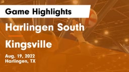 Harlingen South  vs Kingsville  Game Highlights - Aug. 19, 2022