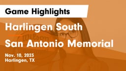 Harlingen South  vs San Antonio Memorial Game Highlights - Nov. 10, 2023