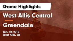 West Allis Central  vs Greendale  Game Highlights - Jan. 18, 2019