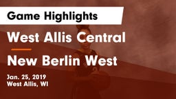 West Allis Central  vs New Berlin West  Game Highlights - Jan. 25, 2019
