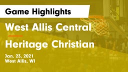 West Allis Central  vs Heritage Christian Game Highlights - Jan. 23, 2021