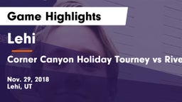 Lehi  vs Corner Canyon Holiday Tourney vs Riverton Game Highlights - Nov. 29, 2018