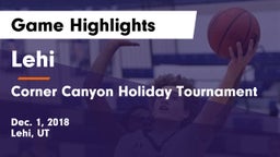 Lehi  vs Corner Canyon Holiday Tournament Game Highlights - Dec. 1, 2018