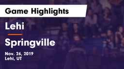 Lehi  vs Springville  Game Highlights - Nov. 26, 2019