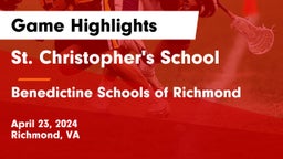 St. Christopher's School vs Benedictine Schools of Richmond Game Highlights - April 23, 2024