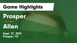 Prosper  vs Allen  Game Highlights - Sept. 27, 2022