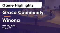 Grace Community  vs Winona  Game Highlights - Dec 10, 2016