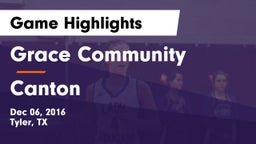 Grace Community  vs Canton  Game Highlights - Dec 06, 2016