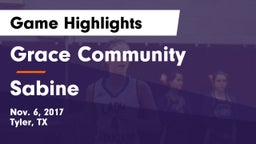 Grace Community  vs Sabine  Game Highlights - Nov. 6, 2017