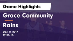 Grace Community  vs Rains  Game Highlights - Dec. 2, 2017