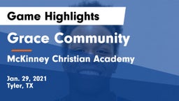 Grace Community  vs McKinney Christian Academy Game Highlights - Jan. 29, 2021