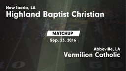 Matchup: Highland Baptist vs. Vermilion Catholic  2016