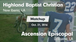 Matchup: Highland Baptist vs. Ascension Episcopal  2016