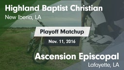 Matchup: Highland Baptist vs. Ascension Episcopal  2016