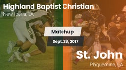 Matchup: Highland Baptist vs. St. John  2017