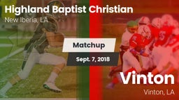 Matchup: Highland Baptist vs. Vinton  2018