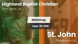 Matchup: Highland Baptist vs. St. John  2018