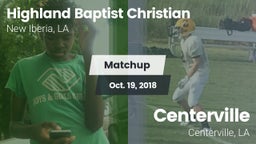 Matchup: Highland Baptist vs. Centerville  2018