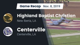 Recap: Highland Baptist Christian  vs. Centerville  2019