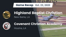 Recap: Highland Baptist Christian  vs. Covenant Christian Academy  2020