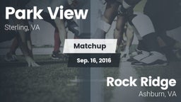 Matchup: Park View High Schoo vs. Rock Ridge  2016