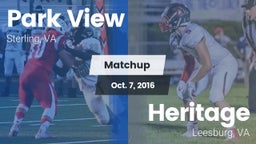 Matchup: Park View High Schoo vs. Heritage  2016